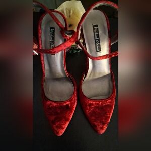Michael Antonio Red Velvet Pointed Toe Heels